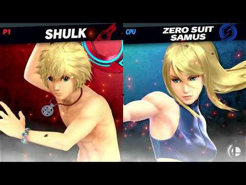 Shulk Shorts VS Zero Suit Samus Blue - Summer Sweat Battle - Super Smash Bros Gameplay