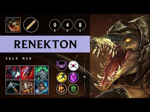 Renekton Mid vs Galio: Rampage - KR Master Patch 14.22