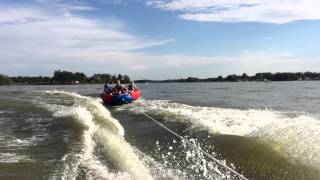 Helen Beckwith and Felicia Vetrone boat tubing Rochester, IN Lake Maniteau
