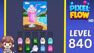 Pixel Flow Level 840 Solution Walkthrough