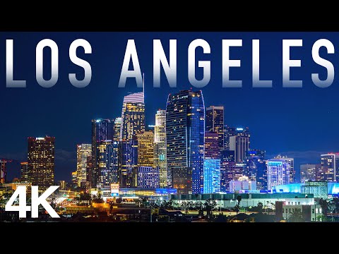 Los Angeles 4K Video Ultra HD - Best Drone view city night | Cinematic Music