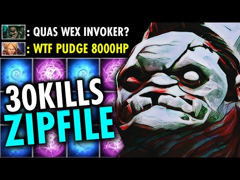 QUAS WEX INVOKER MID?? SORRY ZIPFILE PUDGE IS HERE!! - WTF Insane 30Kills HOOK Machine- Genius Pudge