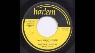 LIGHTNIN' HOPKINS - MAD MAN'S BOOGIE - HARLEM