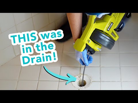 Watch How The Ryobi Drain Auger Easily Unclogs Your Shower!