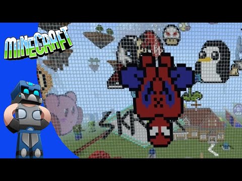 kaza013 - Spider-Man Pixel art Minecraft Tutorial / How to make Spider-Man pixel art in Minecraft EASY