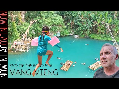 Blue Lagoon is DRYING UP in Vang Vieng Laos !