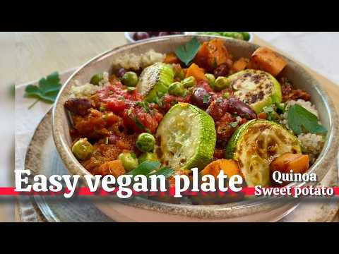 Easy Vegan Sweet Potato & Zucchini Bowl, Healthy OnePan Recipe, Mrs vegan