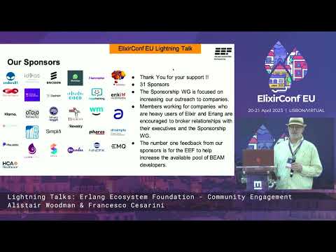 Erlang Ecosystem Foundation - community engagement by A. Woodman & F. Cesarini | ElixirConf EU 2023