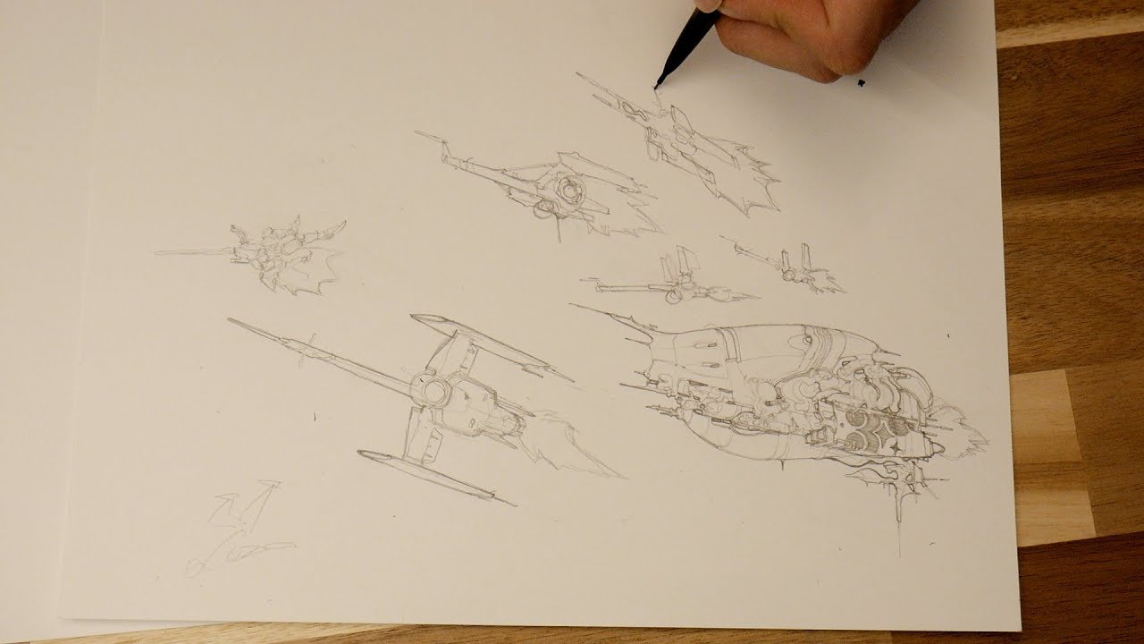 Spaceship/Gundam Sketching