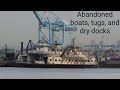 Abandoned boats, tugs, and dry docks down Kill Van Kull from sunrise to sunset