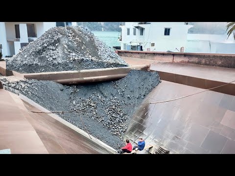 Barge unloading 4500 tons of phosphate ore - Part 3 -  relaxation video - Vlog on the barge