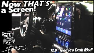 Now THAT'S a Screen! 12.9" Ipad Pro Dashboard Install - Hacking a HUGE hole! Chevy Tahoe