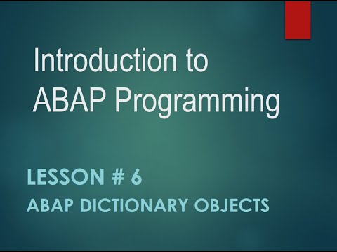 Introduction to SAP ABAP Programming |Lesson 6 abap Tutorial | important dictionary objects | tables