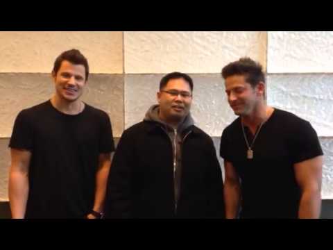 Singing acapella with Nick Lachey and Jeff Timmons of 98 De
