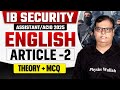 IB SECURITY ASSISTANT ENGLISH 2025 ENGLISH ARTICLE IB ACIO ENGLISH BY NAGESH SIR