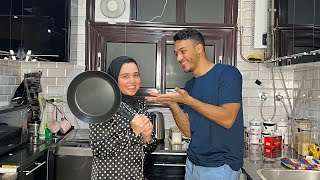 اول مره احمد يطبخ بعد الجواز ????????انبهرت بأكله 