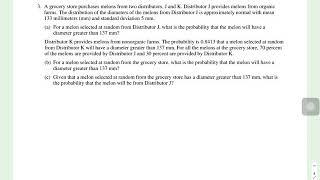 2017 AP Statistics Free Response #3