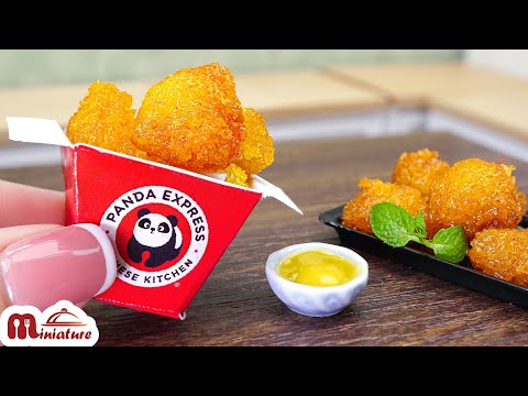 How To Make Panda Express Orange Chicken With Noodles | ASMR Cooking Mini Food