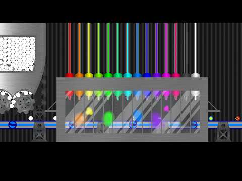 Chroma Tracer Factory — How Flag Marbles Are Made — Marble Race in Algodoo