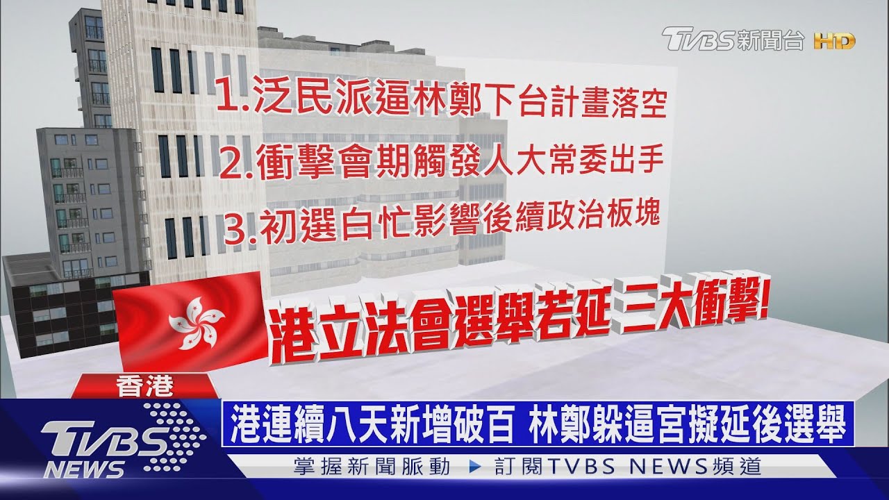 港連續八天新增破百 林鄭躲逼宮擬延後選舉