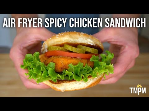Air Fryer Spicy Chicken Sandwiches | Under 500 Calories, 44g of Protein