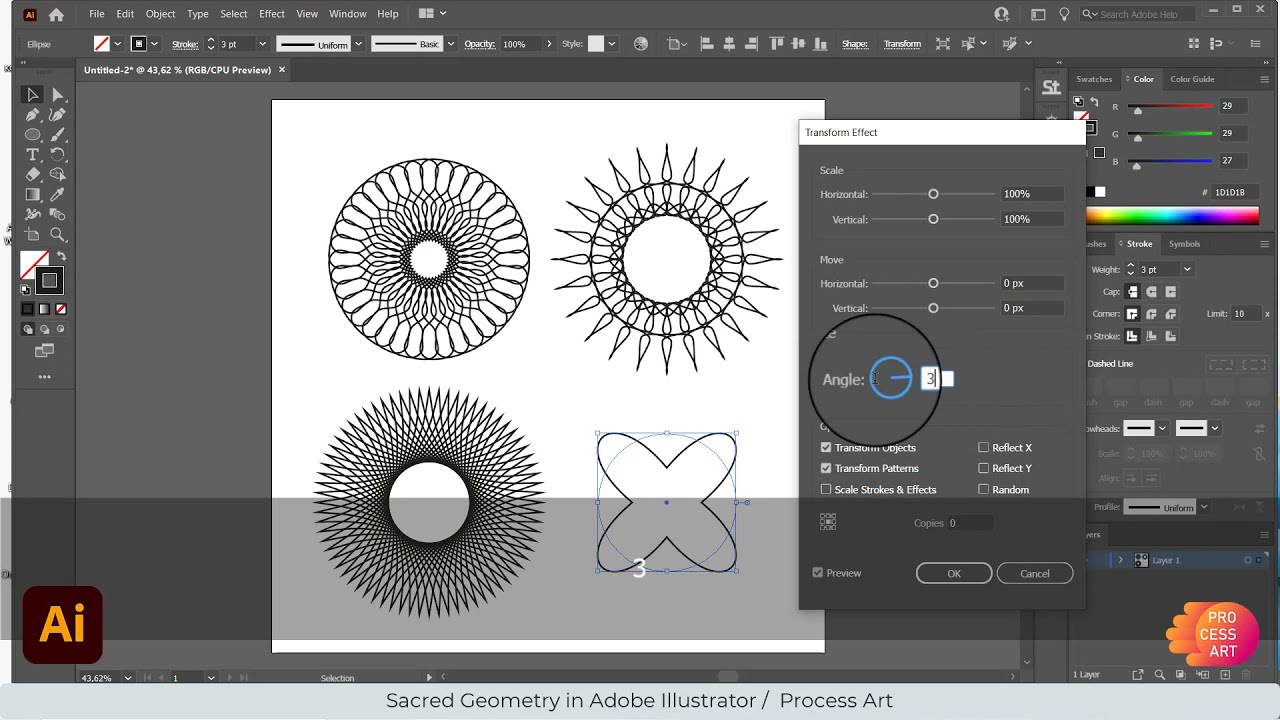 Sacred Geometry in Adobe Illustrator /  Process Art