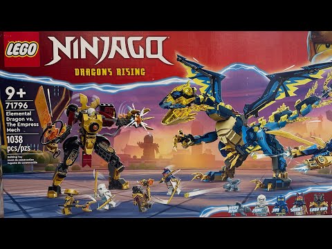 Lego Ninjago Lightning Dragon set 71796 Elemental Dragon vs the Empress Mech.