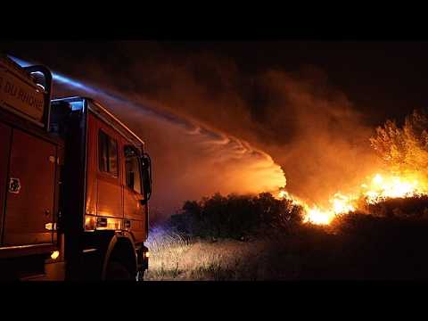 Video Thumbnail: Firefighters battle major wildfire in southern France