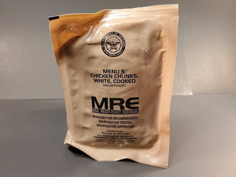 2024 MRE White Chicken Chunks US Military Meal Ready to Eat Shelf Stable Food Ration Testing