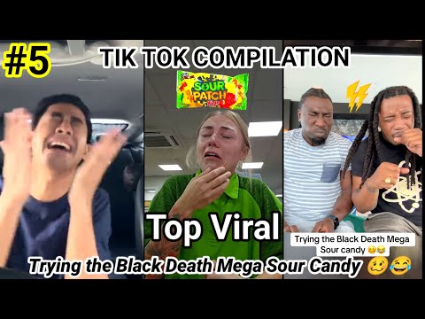 Trying the Black Death Mega Sour Candy 🥴😂 | Tiktok Funny compilation | Funny challenge