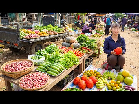 Harvesting Fresh Vegetables & Fruits, Use Trucks To Transport Go To Market Sell