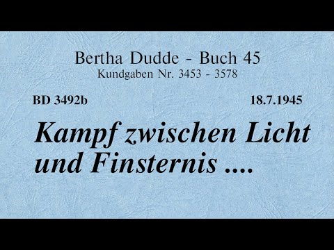BD 3492B - KAMPF ZWISCHEN LICHT UND FINSTERNIS ....
