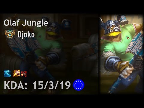 Olaf Jungle vs Lee Sin - Djoko - EUW Challenger Patch 7.14
