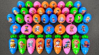 Discovering Slime ASMR Paw Patrol | Chase, Marshall, Rubble Clay Slime in Cute Round & Carrot Shapes