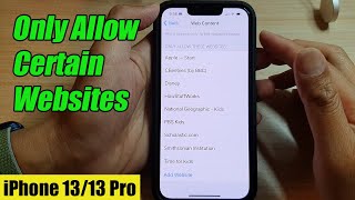 iPhone 13/13 Pro: How to Only Allow Certain Websites