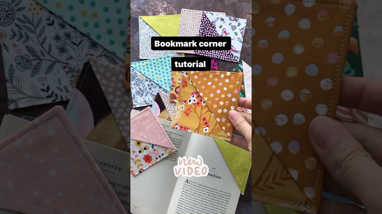 Fabric scraps.. sew bookmark corners for Xmas - tutorial on my channel 📚