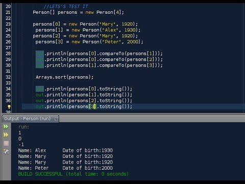 Prog Exercise Comparable Interface Demo Using Person Obj Java