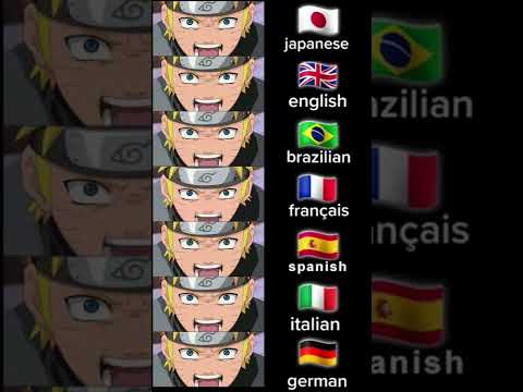 DUBLAGEM em vários idiomas #shorts #anime #naruto #sasuke #sakura#dublagem