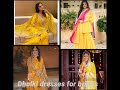 Beautiful dholki dresses design for bride # yellow dresses
