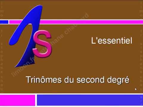 Maths 1ereS - Trinômes du Second Degré - Cours Mathématiques Première S racines polynomes