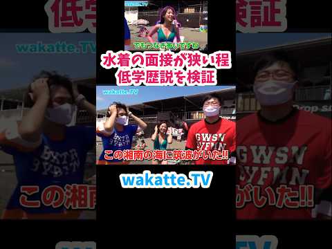 【高学歴＝水着の面積広い】江ノ島で水着のお姉さんにインタビュー【wakatte.TV切り抜き】#wakattetv #江ノ島 #筑波大学 #shorts