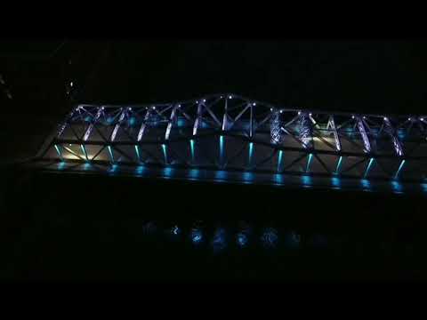 Lowell MA bridge st new lights on bridge.