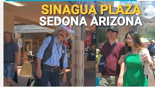Summer Walk tour around at Sinagua Plaza Sedona Arizona usa
