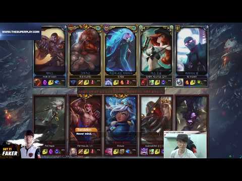 SKT T1 Faker Live Stream KR LOL jayce vs camille ss8 26/12