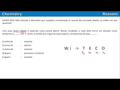 UFRGS 2012 Química - Questão 41 - Propriedades coligativas na sopa