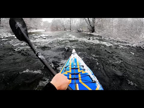 Amper Kajak bei Schneefall - Grafrath bis Fürstenfeldbruck