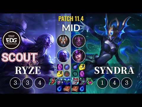 EDG Scout Ryze vs Syndra Mid - KR Patch 11.4