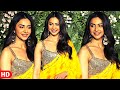 Uff Soo Rakul Preet Singh Looks Smokii In Yellow Saree At Kriti Sanon Diwali Party