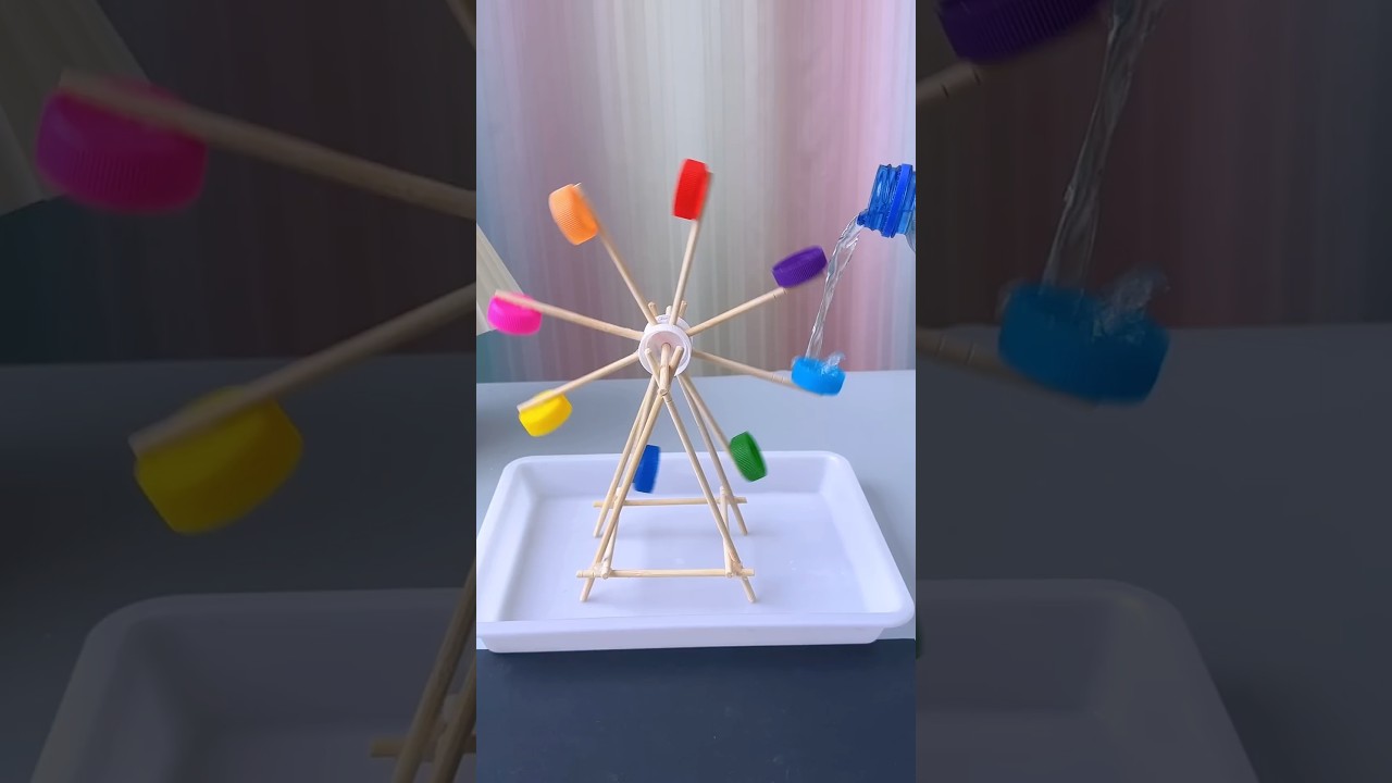 DIY Water Windmill with Bottle Caps & Chopsticks | Easy Recycled Craft