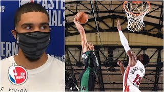 Jayson Tatum on Bam Adebayo block, Celtics’ Game 1 loss vs. Heat | 2020 NBA Playoffs